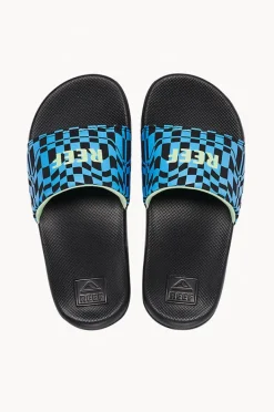 Footwear|Reef Boys Swell Checkers One Slide Black/Blue