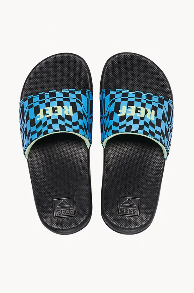 Footwear|Reef Boys Swell Checkers One Slide Black/Blue