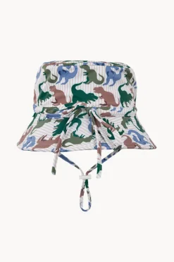 Hats|Acorn Boys T-Rex Wide Brim Swim Hat Green/blue