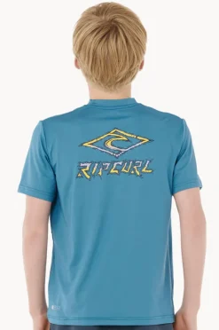 Rashies|Rip Curl Boys Tropic Daze Short Sleeve Suntop Blue