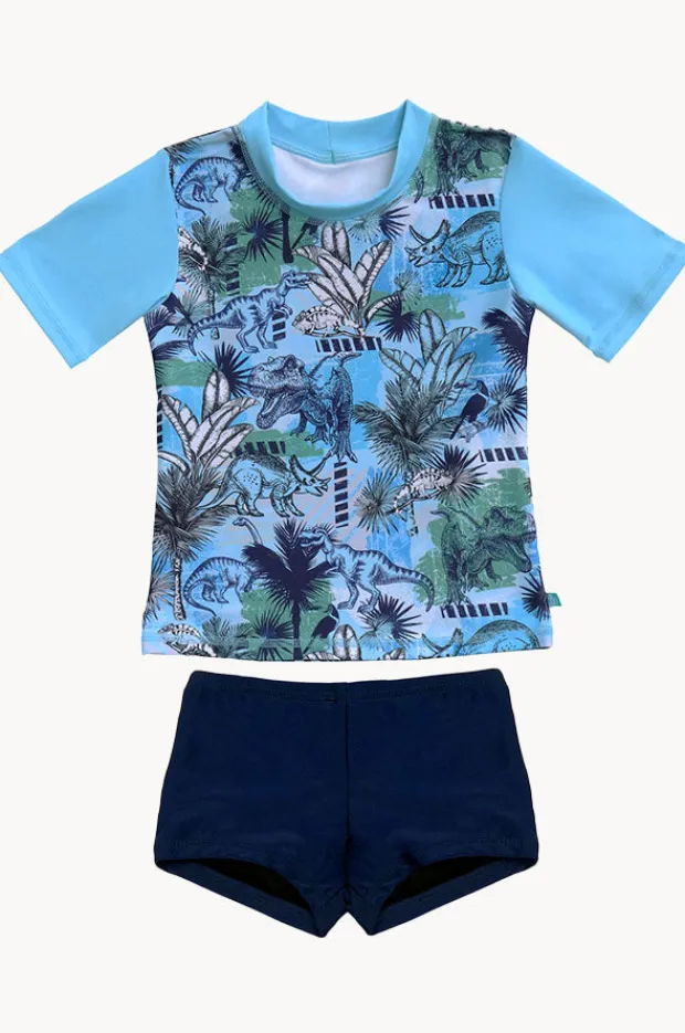 Rashies & Sunsuits|Salty Ink Boys Urban Jungle Short Sleeve Suntop Set Blue/Navy