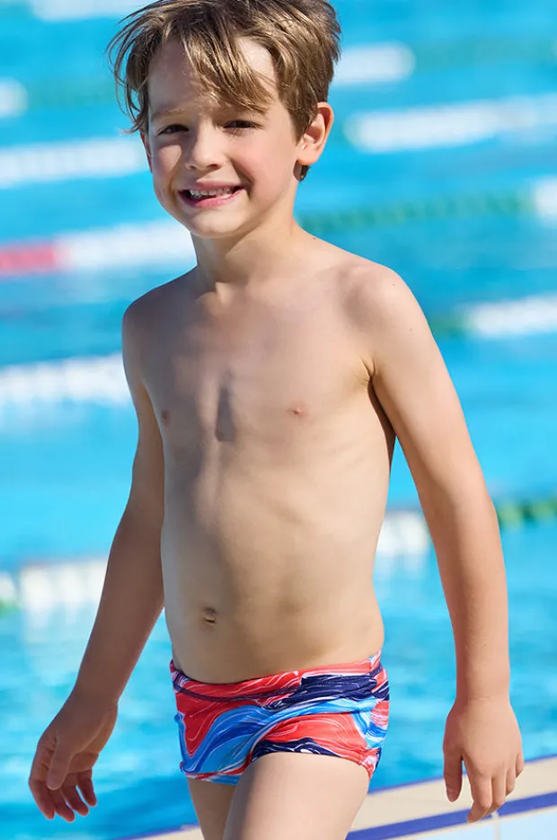 Trunks|Funky Trunks Boys Wave Craze Trunk Blue/red