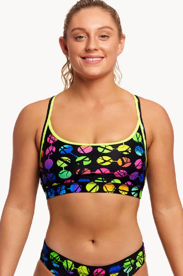 Bikini Tops|Funkita Broken Circle Sports Top Broken circle black/multi