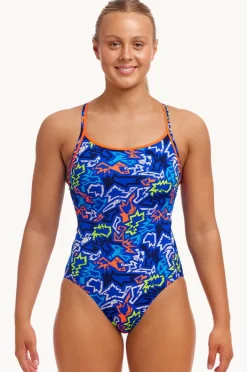 One Pieces|Funkita Broken Hearts Diamond Back One Piece Broken hearts blue