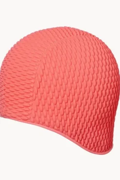 Swim Caps|3p Bubble Rubber Swim Cap Hot pink