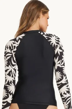 Rashies & Sunsuits|Billabong By My Side Zip Suntop Black/White