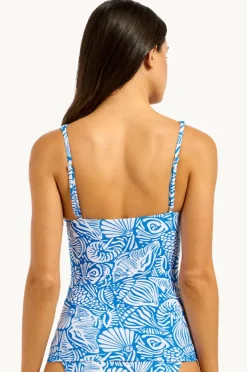 Tankini Tops|Seafolly C Shells Square Neck Tankini Separate Sapphire