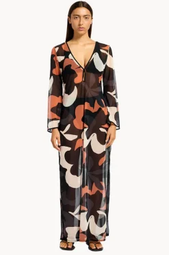 Overswim|Jets Cactus Garden Mesh Cover Up BLACK