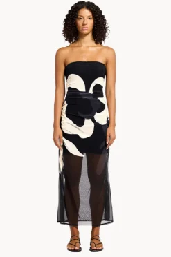 Dresses|Jets Cactus Garden Mesh Strapless Dress BLACK