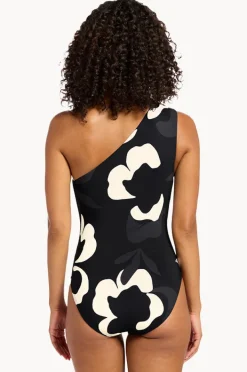 One Pieces|Jets Cactus Garden One Shoulder One Piece Black