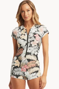 Rashies & Sunsuits|Sea Level Calypso Boyleg Sunsuit Charcoal