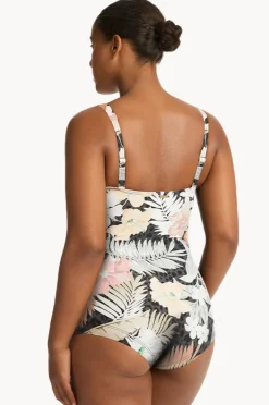 One Pieces|Sea Level Calypso Twist Front Boyleg One Piece Charcoal