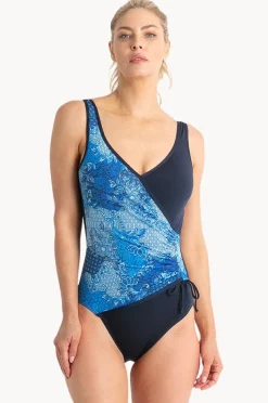 One Pieces|Poolproof Canggu Cross Over One Piece Blue