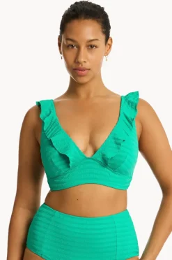 Bikini Tops|Sea Level Capri Frill Bra Evergreen
