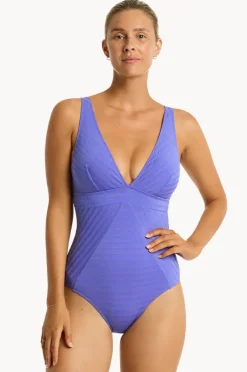 One Pieces|Sea Level Capri Panel Line One Piece Iris