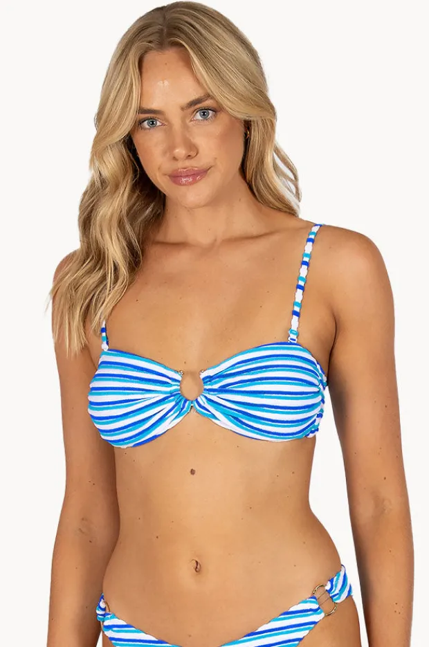 Bikini Tops|Baku Capri Trim Bandeau Blue