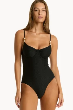 One Pieces|Sea Level Caracus Balconette Bra One Piece Black