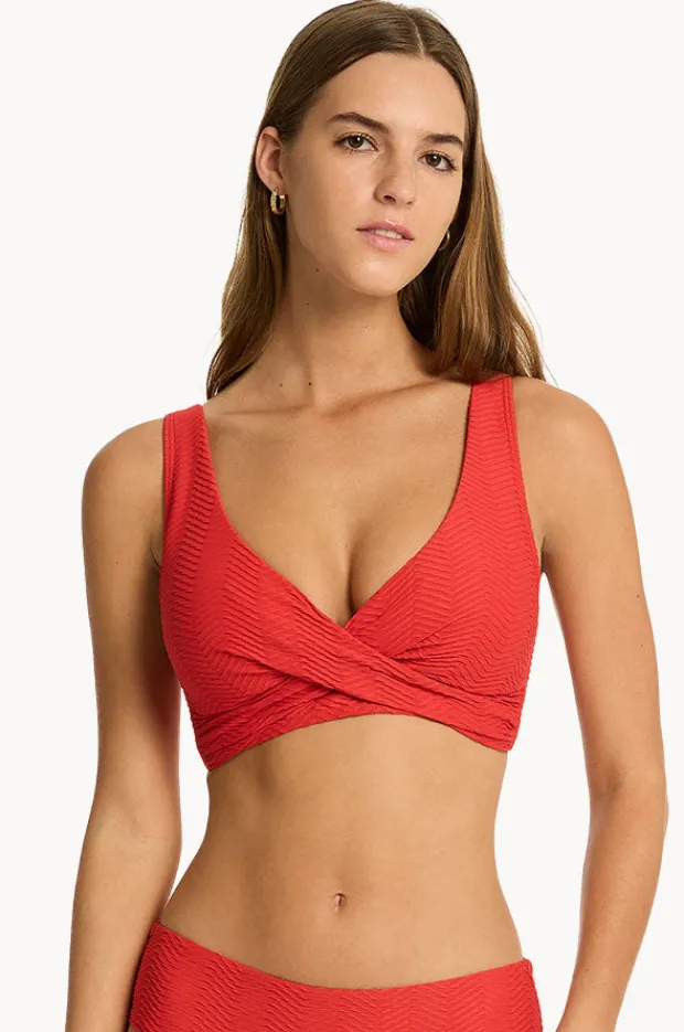 Bikini Tops|Sea Level Caracus Cross Front Bra Spice