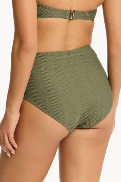 Bottoms|Sea Level Caracus Panelled High Waist Pant Khaki