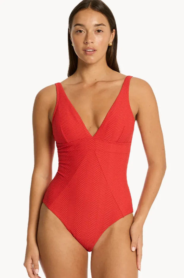 One Pieces|Sea Level Caracus Scoop Back Panel Line One Piece Spice