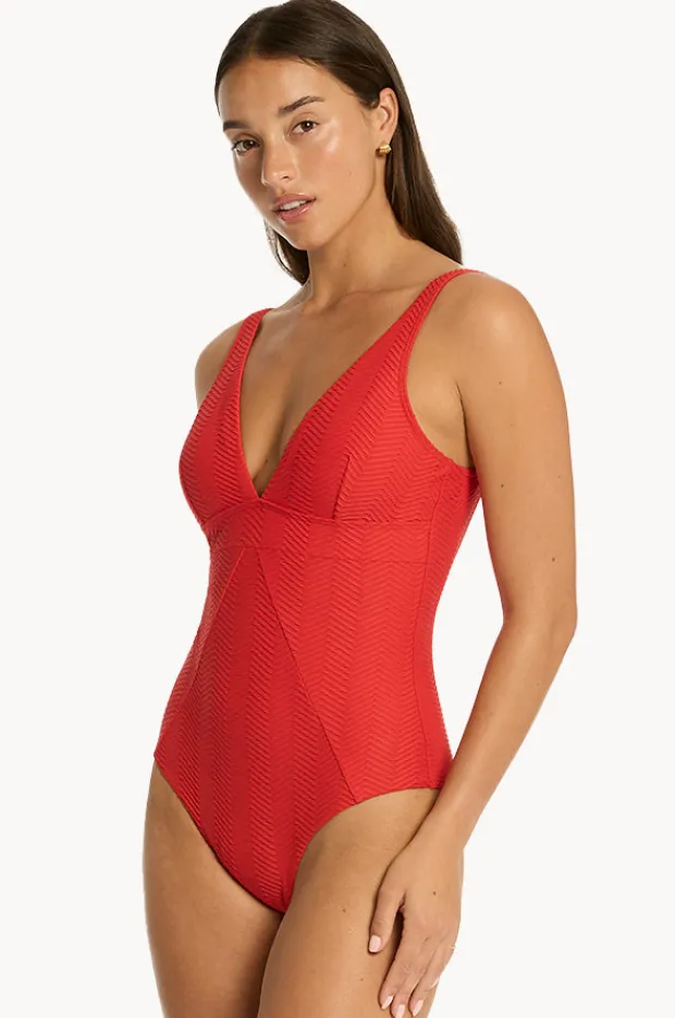 One Pieces|Sea Level Caracus Scoop Back Panel Line One Piece Spice