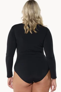 Rashies & Sunsuits|Capriosca Carnival Long Sleeve Sunsuit Black/multi