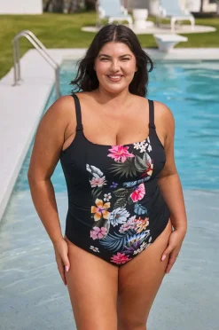 One Pieces|Capriosca Carnival Tank One Piece Black/multi