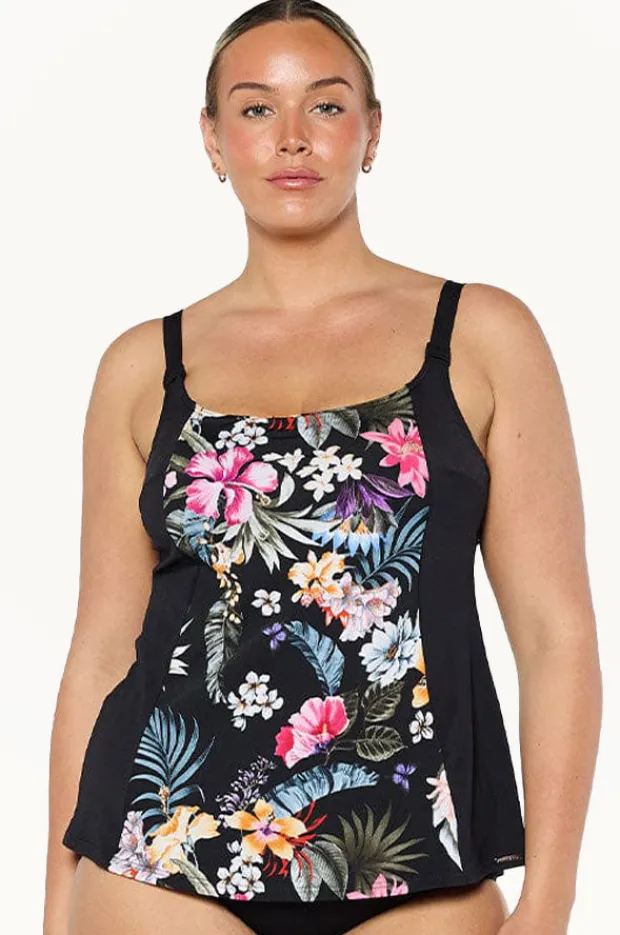 Tankini Tops|Capriosca Carnival Tank Tankini Separate Black/multi