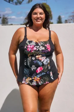 Tankini Tops|Capriosca Carnival Tank Tankini Separate Black/multi