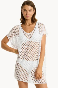 Overswim|Sea Level Castaway Kaftan White