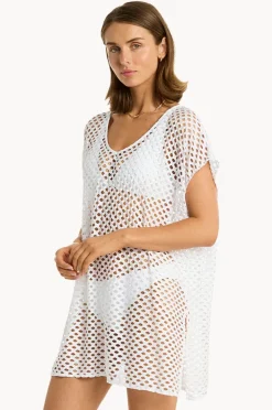 Overswim|Sea Level Castaway Kaftan White