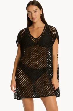 Overswim|Sea Level Castaway Kaftan Black