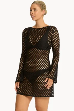 Overswim|Sea Level Castaway Mesh Cover Up Black