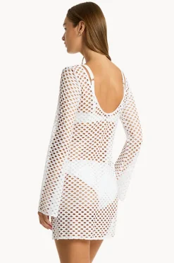 Dresses|Sea Level Castaway Mesh Cover Up White