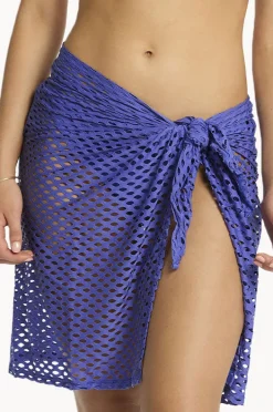 Sarongs|Sea Level Castaway Mid Length Mesh Wrap Iris