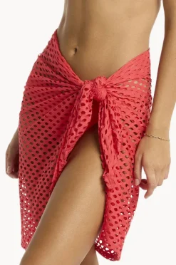 Sarongs|Sea Level Castaway Mid Length Mesh Wrap Flame