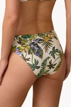 Bottoms|Monte u0026 Lou Catalina Mid Rise Ruched Pant White/green