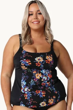 Tankini Tops|Capriosca Catalina Tankini Separate Black/Multi