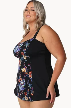 One Pieces|Capriosca Catalina Wide Strap Swim Dress Black/Multi