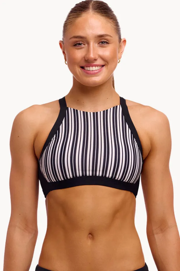 Bikini Tops|Funkita Chain Gang Hi Light Swim Top Black/white