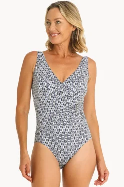 One Pieces|Jantzen Chains Bar Surplice One Piece Navy