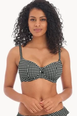 Bikini Tops|Freya Check In H Cup Sweetheart Bra Black/white