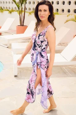 Sarongs|Jantzen Chiara Midi Mesh Sarong Navy