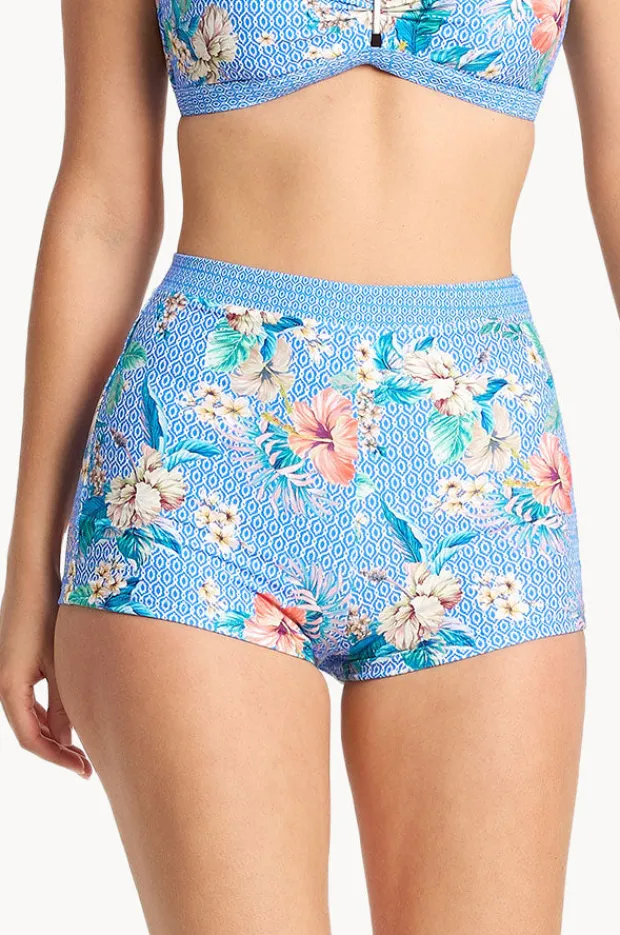 Bottoms|Sunseeker Chilio High Waisted Boyleg Blue