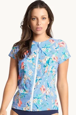 Rashies & Sunsuits|Sunseeker Chilio Short Sleeve Suntop Blue