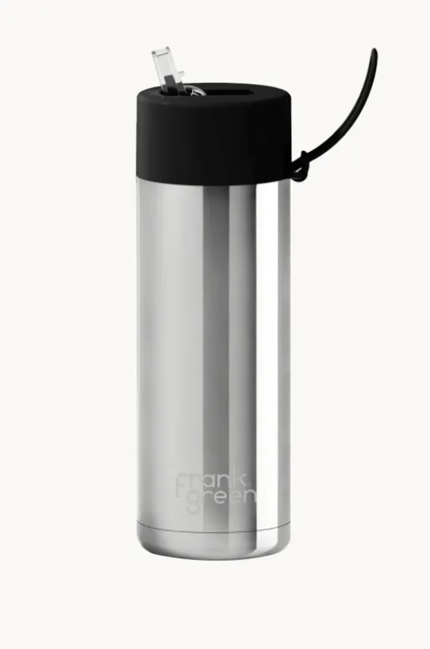 Drinkware|Drinkware|Frank Green Chrome Ceramic Drink Bottle 595ml Midnight