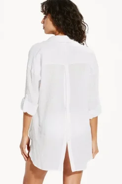Tops|Seafolly Classic Beach Shirt White