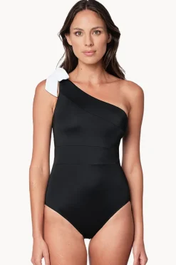 One Pieces|Une Piece Classic One Shoulder One Piece Black