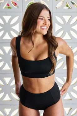 Bikini Tops|Une Piece Classic Square Neck Bralette Black