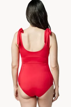 One Pieces|Une Piece Classic Square Neck One Piece Red